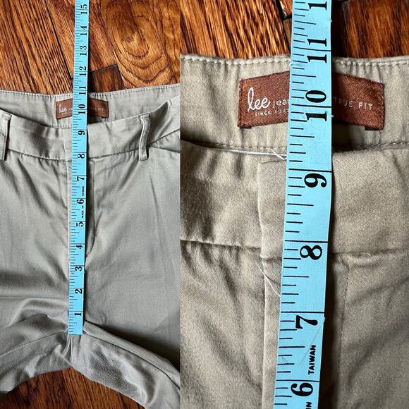 90s Vintage Lee Jeans Chino Pants Size 6 Khaki Beige Dress PETITE Bootcut Office - Picture 8 of 16